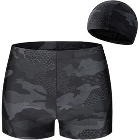 Boys Swim Trunks Compression Swimwear UPF 50+ Bathing Suit Quick Dry Boxer Brief Swimming Shorts Swimsuit 9-20 Years
