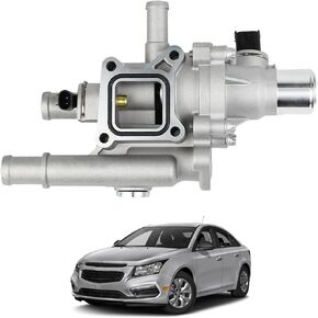25199824 Upgrade Aluminium Coolant Thermostat Housing Assembly Compatible with 2011-2020 Chevrolet Cruze Limited Sonic Trax 1.8L Replaces 25192228 55564890 15-81816 902-033 55579951