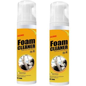 2Pcs Multipurpose Foam Cleaner Spray 100ml, Foam Cleaner for car and House Lemon Flavor, All-Purpose Household Cleaners for Car and Kitchen (2 Pcs)