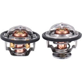 MOTOKU Front and Rear Thermostat 185 and 180 Degree for Chevy GMC 6.6 Duramax Diesel