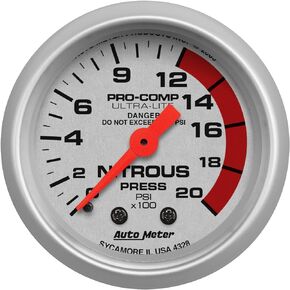 Auto Meter 4328 Ultra-Lite Mechanical Nitrous Pressure Gauge
