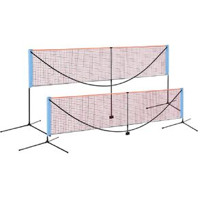 PATIKIL 20Ft Portable Badminton Net, Pickleball Net Set Height Adjustable Tennis Net with Carry Bag for Volleyball Soccer Outdoor Backyard Beach, Black