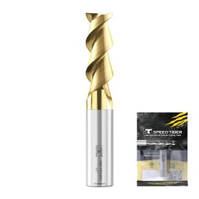 SPEED TIGER Carbide Square Nose End Mill with ZrN Coating - 2 Flute - IAE5-3/8"2T-ZrN (1 Piece, 3/8")- for Milling Aluminum Applications – Mill Bits Sets for DIYers & Professionals