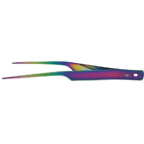 Entomology Forceps Precision Points for a Delicate Entomology Work. Flexible Stainless-Steel - Bendable (Rainbow Titanium)