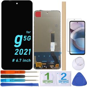 LCD Screen Replacement Touch Display Digitizer Assembly for Motorola Moto G 5G 2021 One 5G Ace XT2113 XT2113-3 XT2113-5 (6.7 in-Black)