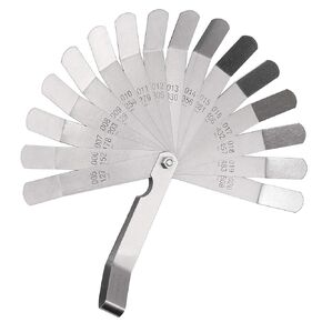 CAMWAY Bent Feeler Gauge 16 Blade Feeler Gauge Imperial/Metric 45º Blades Offset Stainless Steel Feeler Gauge Measuring Tools for Measuring Gap