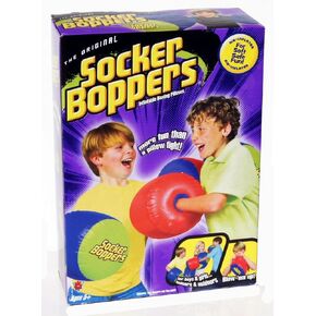 ألعاب Socker Boppers المضيئة LED - زوج واحد من المصابيح المتوهجة - ضوء منشط للصدمات، الأضواء متغيرة اللون، صندوق وبوب، فينيل متين، منفذ نشط يساعد في خفة الحركة والتوازن والتنسيق