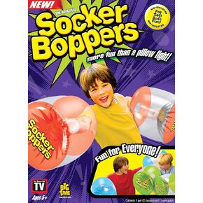 Socker Boppers Inflatable Boxing Pillows - One Pair Boppers – Clear, Box and Bop, Durable Vinyl, Active Outlet That aids in Agility, Balance and Coordination, Safe Fun Indoor or Out, Great Gift
