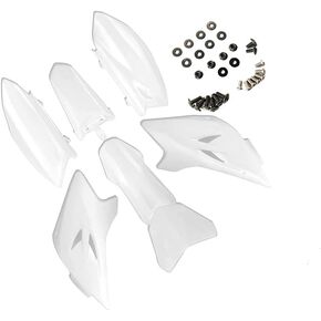 TTR 50 White Plastic Body Fender Kit for Chinese TTR 50cc TTR50E Pit Dirt Bikes Including All Mounting Screw