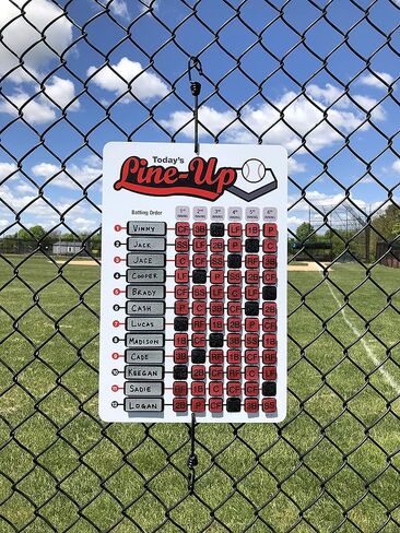 Line Up Board for Baseball Softball | Athlete Tough Aluminum Board | Reliable Hook and Loop Positions That Won't Get Lost | Includes Twelve Name Plates for All Players on The Team in Saudi Arabia