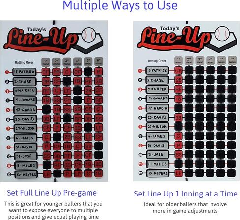 Line Up Board for Baseball Softball | Athlete Tough Aluminum Board | Reliable Hook and Loop Positions That Won't Get Lost | Includes Twelve Name Plates for All Players on The Team in Saudi Arabia