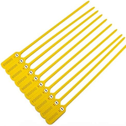 Heavy Duty Plastic Truck-Trailer Seals Numbered Security Tags Safety Ties Pull-Tight Pad-Locks Cable Pull Ties - Straps, Metal Insert Clip Lock, Length 400 mm 15.8" (Dark Blue, 100 PCS) in Kuwait
