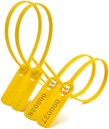 Heavy Duty Plastic Truck-Trailer Seals Numbered Security Tags Safety Ties Pull-Tight Pad-Locks Cable Pull Ties - Straps, Metal Insert Clip Lock, Length 400 mm 15.8" (Dark Blue, 100 PCS) in Kuwait