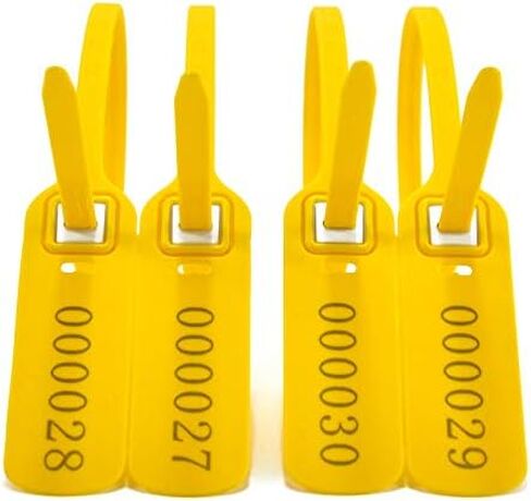 Heavy Duty Plastic Truck-Trailer Seals Numbered Security Tags Safety Ties Pull-Tight Pad-Locks Cable Pull Ties - Straps, Metal Insert Clip Lock, Length 400 mm 15.8" (Dark Blue, 100 PCS) in Kuwait