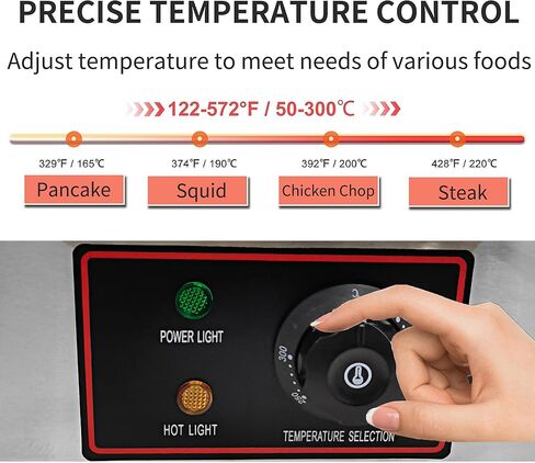 Yovtekc Commercial Electric Griddle, Countertop Griddle Flat Top Grill, Non-stick Stainless Steel Griddle for Restaurant Kitchen, 21.5"×14", Thermostatic Control 3000W in Saudi Arabia