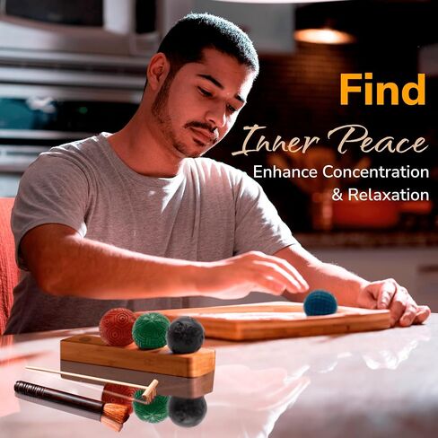 مجموعة Zen Garden اليابانية للمكتب - مجموعة العلاج بصينية الرمل الفاخرة - حديقة Zen الصغيرة الحصرية - التأمل في المكتب والمنزل - إكسسوارات حديقة Zen المصنوعة يدويًا - مجموعة هدايا Zen المثالية in Saudi Arabia
