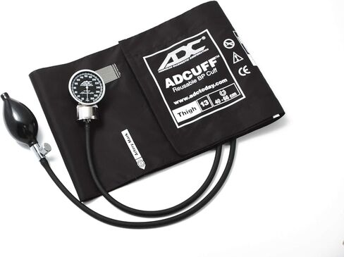 ADC 700-12XBK Diagnostix Model 700 مقياس ضغط الدم اللاسائلي للجيب مع الكفة المصنوعة من النايلون لضغط الدم، مقاس كبير للبالغين، أسود in Saudi Arabia