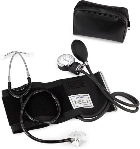 اللوازم الطبية مقياس ضغط الدم اللاسائلي SCIAN مع سماعة الطبيب، الكفة اليدوية لضغط الدم مع حقيبة حمل للممرضة والطبيب الكبار in Kuwait
