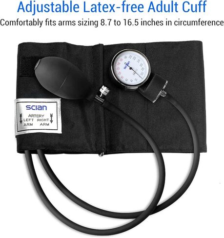 اللوازم الطبية مقياس ضغط الدم اللاسائلي SCIAN مع سماعة الطبيب، الكفة اليدوية لضغط الدم مع حقيبة حمل للممرضة والطبيب الكبار in Kuwait