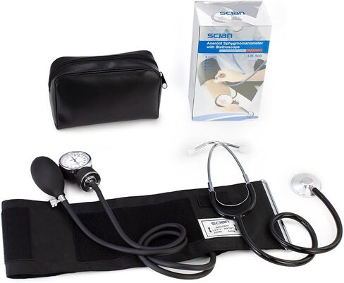 اللوازم الطبية مقياس ضغط الدم اللاسائلي SCIAN مع سماعة الطبيب، الكفة اليدوية لضغط الدم مع حقيبة حمل للممرضة والطبيب الكبار in Kuwait