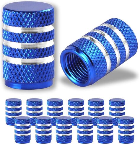JUSTTOP Car Tire Valve Stem Caps, Air Caps Cover, Universal for Cars, SUVs, Bike, Trucks and Motorcycles, Car Exterior Accessories, 12pcs-Deep Blue in Saudi Arabia