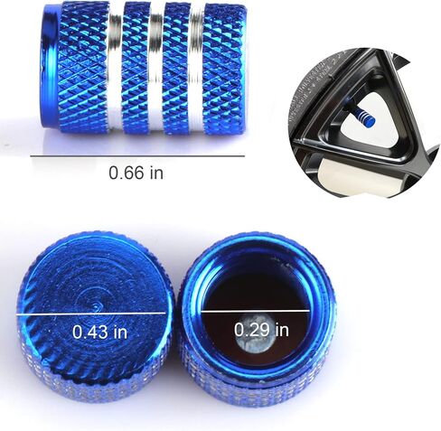 JUSTTOP Car Tire Valve Stem Caps, Air Caps Cover, Universal for Cars, SUVs, Bike, Trucks and Motorcycles, Car Exterior Accessories, 12pcs-Deep Blue in Saudi Arabia
