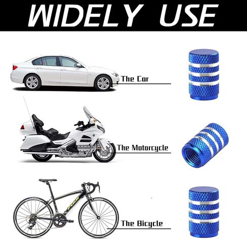 JUSTTOP Car Tire Valve Stem Caps, Air Caps Cover, Universal for Cars, SUVs, Bike, Trucks and Motorcycles, Car Exterior Accessories, 12pcs-Deep Blue in Saudi Arabia