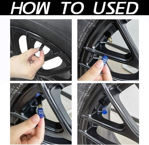 JUSTTOP Car Tire Valve Stem Caps, Air Caps Cover, Universal for Cars, SUVs, Bike, Trucks and Motorcycles, Car Exterior Accessories, 12pcs-Deep Blue in Saudi Arabia