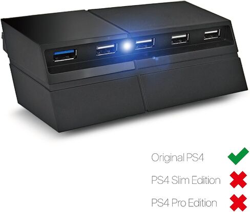 TNP Products for PS4 USB Hub 5 Port USB 3.0 2.0 High Speed Expansion Hub Charger Controller Adapter Connector for Sony Playstation 4 Gaming Console [Playstation 4] in Saudi Arabia