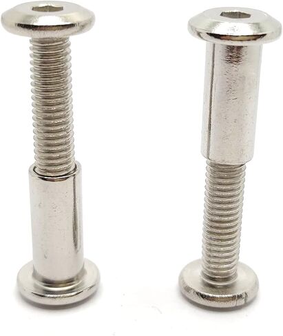 Screw Post Fit for 5/16 inch(8mm) Hole Dia, Male M6x25mm Female 18mm Hex Drive Binding Bolts for Leather Wood Furniture, Stainless Steel Silver 5 Sets in Saudi Arabia
