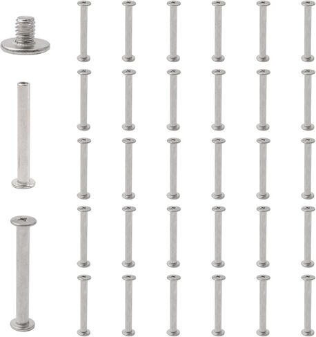 Stainless Steel Phillips Screws, 30 Sets 5mm X 20mm Chicago Binding Screws Round Cross Head Stud Screw Posts Nail Rivet Chicago Button, Silver Tone in Saudi Arabia