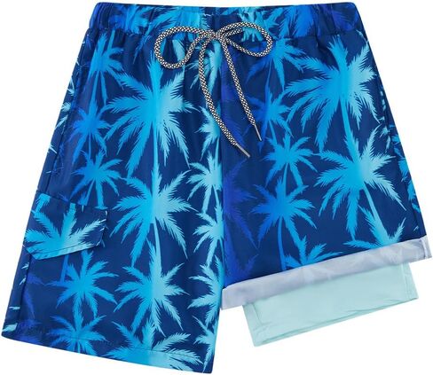 Patgoal Boys Swim Trunks with Compression Liner Boy Stretch Boxers Shorts 2 in 1 Beach Swimsuit Swimming Bathing Suit in Saudi Arabia