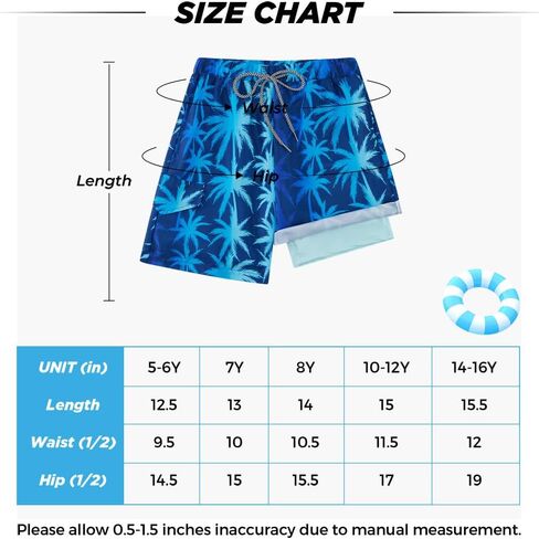 Patgoal Boys Swim Trunks with Compression Liner Boy Stretch Boxers Shorts 2 in 1 Beach Swimsuit Swimming Bathing Suit in Saudi Arabia