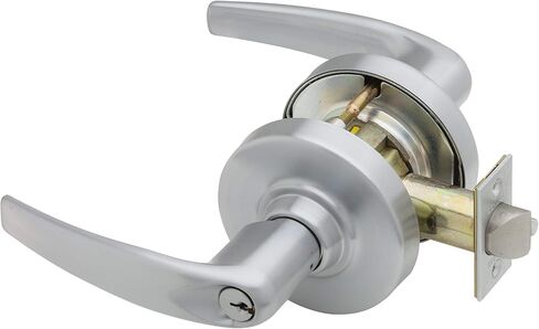 Schlage Commercial ND53SPA619 ND Series قفل أسطواني من الدرجة 1، وظيفة الدخول، قفل بزر ضغط، تصميم رافعة سبارتا، لمسة نهائية من النيكل الساتان in Kuwait