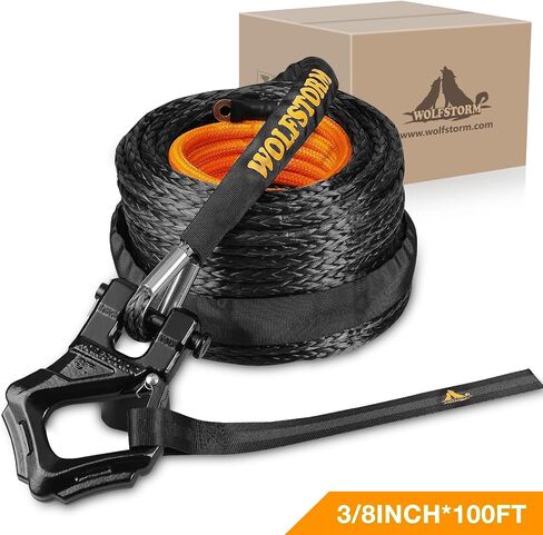 WOLFSTORM 15T/ 33000LB ونش خطف كتلة سحب بكرة كتل-35T/ 77000 LB أقصى قوة كسر، ملحق استرداد الطرق الوعرة للجرارات والشاحنات وATV وUTV (أسود) in Kuwait