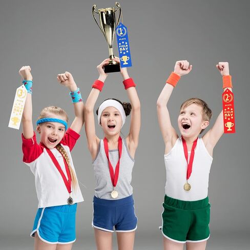 Amylove 150 Pcs Field Day Award Ribbons 1st, 2nd, 3rd First Place Prizes with Event and Rope Card First Place Ribbon Medal Ribbons for Competition, Sports Event, School, Contests, Blue Red White in Saudi Arabia