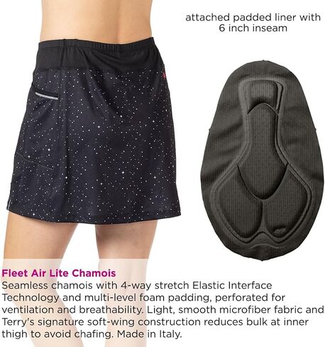 تنورة Terry Trixie Bike Skort - تنورة ركوب الدراجات الكل في واحد للسيدات مع بطانة مبطنة مرفقة in Kuwait