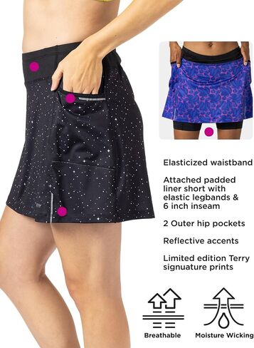 تنورة Terry Trixie Bike Skort - تنورة ركوب الدراجات الكل في واحد للسيدات مع بطانة مبطنة مرفقة in Kuwait