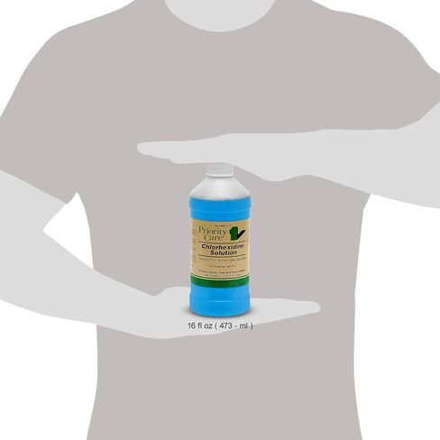 محلول الكلورهيكسيدين من شركة First Priority Care 2% - 16 أونصة سائلة - مطهر قوي لصحة بشرة الحيوانات الأليفة - متوفر بجودة ممتازة مع قفازات - عبوتان in Kuwait