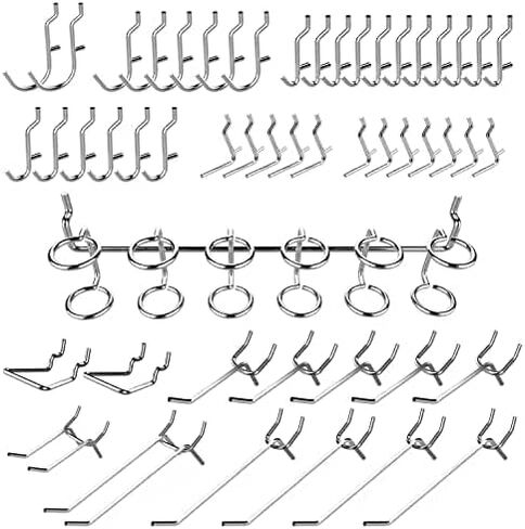 53106 مجموعة متنوعة من خطافات Pegboard، 50 قطعة شديدة التحمل، خطافات Pegboard للأدوات، خطافات وحوامل المرآب وورش العمل، ملحقات لغرفة الحرف اليدوية، خطافات ربط رفوف تخزين الحائط in Kuwait