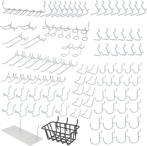 53106 مجموعة متنوعة من خطافات Pegboard، 50 قطعة شديدة التحمل، خطافات Pegboard للأدوات، خطافات وحوامل المرآب وورش العمل، ملحقات لغرفة الحرف اليدوية، خطافات ربط رفوف تخزين الحائط in Kuwait