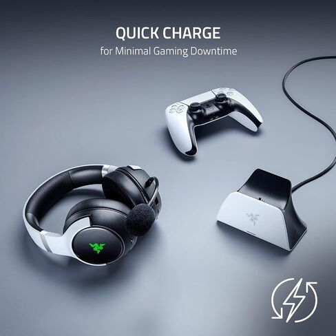 Razer Quick Charging Stand for PlayStation 5: - Curved Cradle Design - Matches PS5 DualSense Wireless Controller - One-Handed Navigation - USB Powered - Black (Controller Sold Separately) in Saudi Arabia