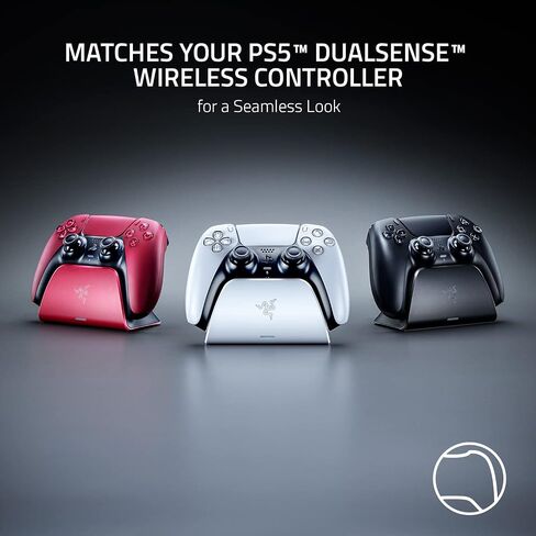 Razer Quick Charging Stand for PlayStation 5: - Curved Cradle Design - Matches PS5 DualSense Wireless Controller - One-Handed Navigation - USB Powered - Black (Controller Sold Separately) in Saudi Arabia