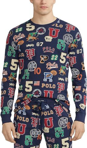 POLO RALPH LAUREN Printed Waffle Long Sleeve Crew with All Over Print in Kuwait