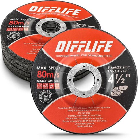 عجلات الطحن 4-1/2 بوصة × 1/4 بوصة × 7/8 بوصة - (10 قطع) in Kuwait