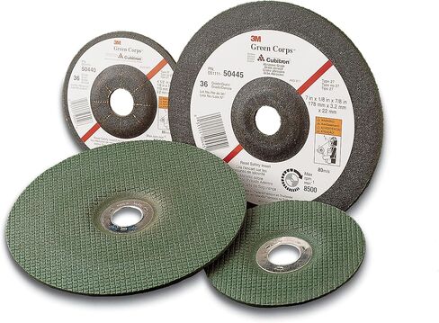 3M Green Corps Depressed Center Grinding Wheel, 24 4-1/2 in x 1/4 in x 7/8 in, 10 per Carton in Saudi Arabia