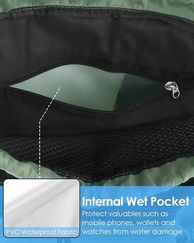BROTOU Mesh Swim Bag Drawstring, Water Sports Backpack with Wet/Dry Pocket, Beach Backpack for Swimming, Surfing, Travel in Saudi Arabia