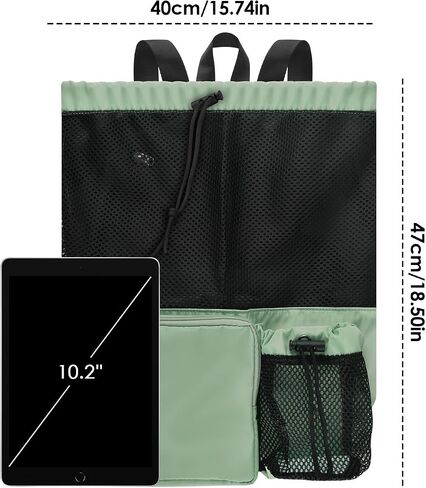 BROTOU Mesh Swim Bag Drawstring, Water Sports Backpack with Wet/Dry Pocket, Beach Backpack for Swimming, Surfing, Travel in Saudi Arabia