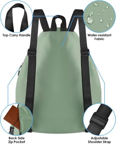 BROTOU Mesh Swim Bag Drawstring, Water Sports Backpack with Wet/Dry Pocket, Beach Backpack for Swimming, Surfing, Travel in Saudi Arabia