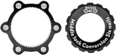 UXELY Bicycle Center Lock 6-Bolt Disc Brake Rotor Adapter, Middle Lock Disc Brake Conversion Seat for Mountain Bikes, Bike Hub Adapter, Centerlock Adaptor 6-Hole Including Lock Ring in Saudi Arabia